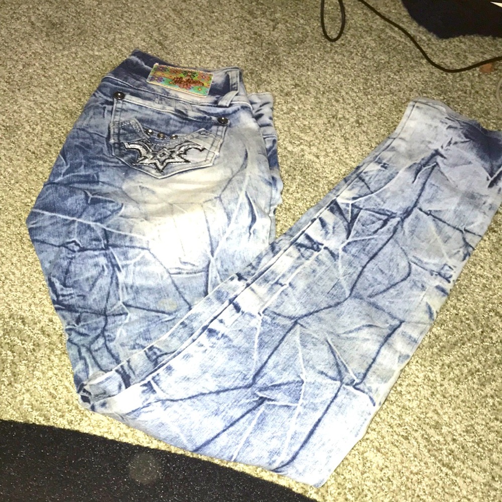 Bleached Faded Jeans